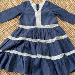 Pretty Pink Chicken blue dress